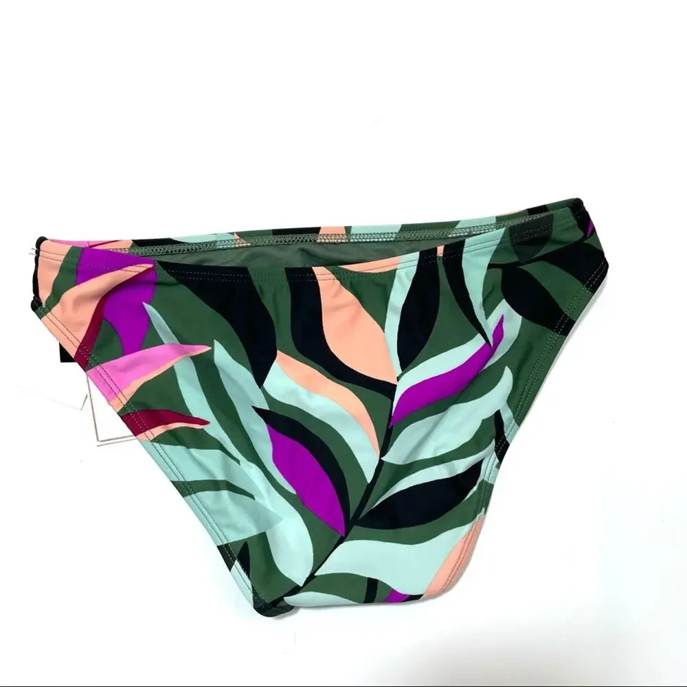 Hula Honey olive floral hipster bikini swim bottom
